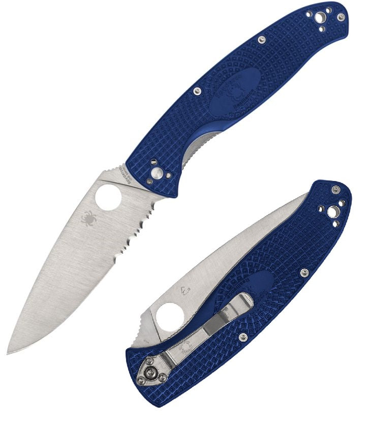 Spyderco Resilience Folding Knife 4.25" 8Cr13MoV Steel Blade Blue FRN Handle 142PSBL -Spyderco - Survivor Hand Precision Knives & Outdoor Gear Store