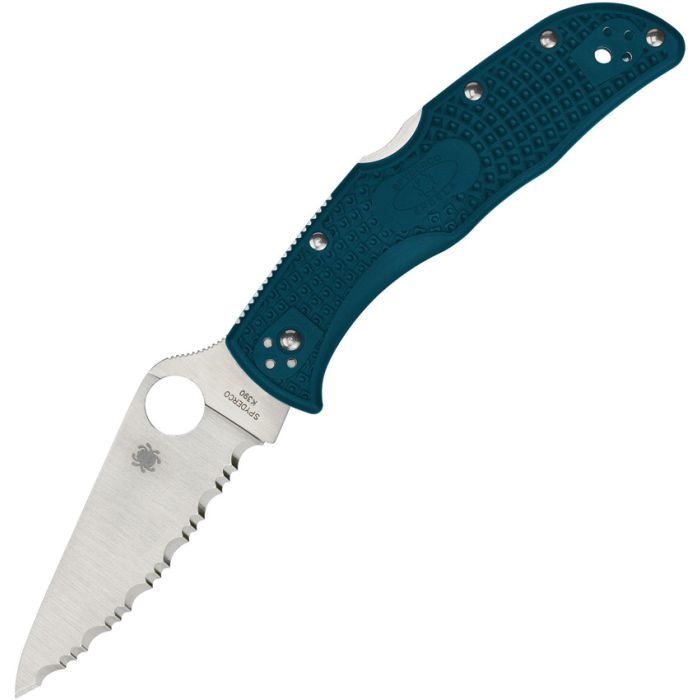 Spyderco Endela Lockback Folding Knife 3.5" K390 Tool Steel Blade Blue Texture FRN Handle 243FSK390 -Spyderco - Survivor Hand Precision Knives & Outdoor Gear Store