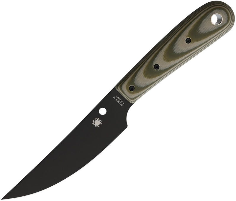 Spyderco Bow River Fixed Knife 4.25" Black Coated 8Cr13MoV Steel Full Tang Blade Tan And OD Green G10 Handle FB46GPODBK -Spyderco - Survivor Hand Precision Knives & Outdoor Gear Store