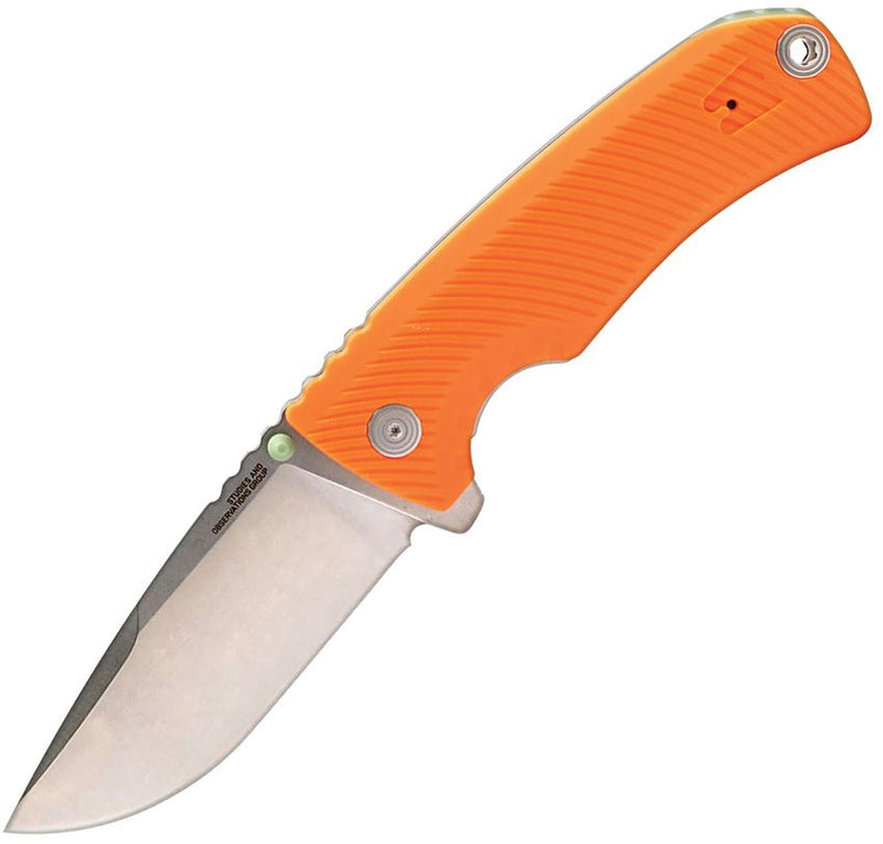 SOG Tellus FLK Framelock Folding Knife 3.75" CRYO 440 Steel Blade Orange Textured GRN Handle G14060343 -SOG - Survivor Hand Precision Knives & Outdoor Gear Store