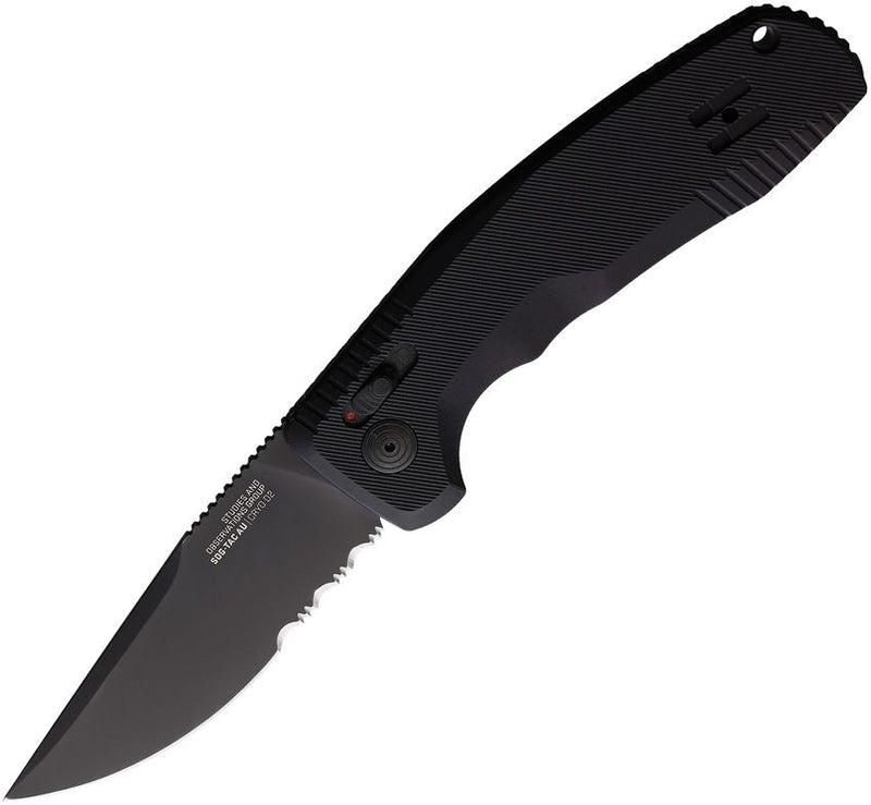 SOG-TAC AU-XR Lock Folding Automatic Knife 3.5" CRYO D2 Tool Steel Drop Point Blade Textured Aluminum Handle G15380257 -SOG - Survivor Hand Precision Knives & Outdoor Gear Store