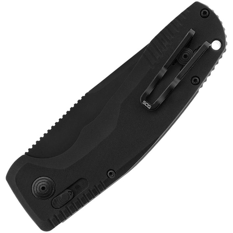 SOG AU-XR Lock Folding Automatic Knife 3.5" D2 Tool Steel Blade Black Aluminum Handle G15380357 -SOG - Survivor Hand Precision Knives & Outdoor Gear Store