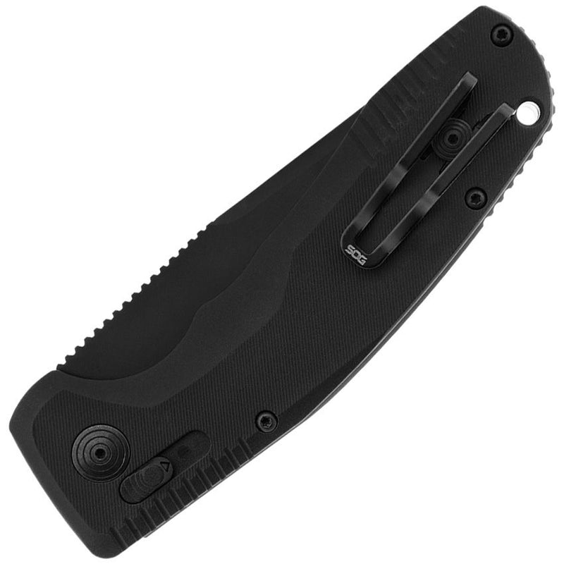 SOG AU-XR Lock Folding Automatic Knife 3.5" D2 Tool Steel Blade Black Aluminum Handle G15380457 -SOG - Survivor Hand Precision Knives & Outdoor Gear Store