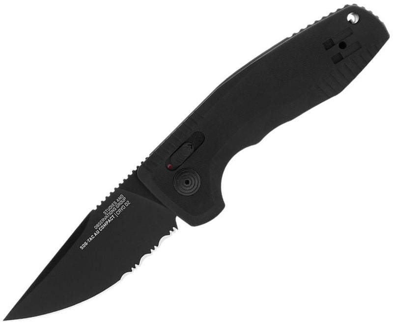 SOG AU-XR Lock Folding Automatic Knife 3" D2 Tool Steel Blade Black Aluminum Handle G15380857 -SOG - Survivor Hand Precision Knives & Outdoor Gear Store