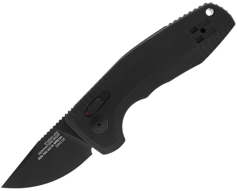 SOG AU-XR Lock Folding Automatic Knife 2" D2 Tool Steel Blade Black Aluminum Handle G15381157 -SOG - Survivor Hand Precision Knives & Outdoor Gear Store