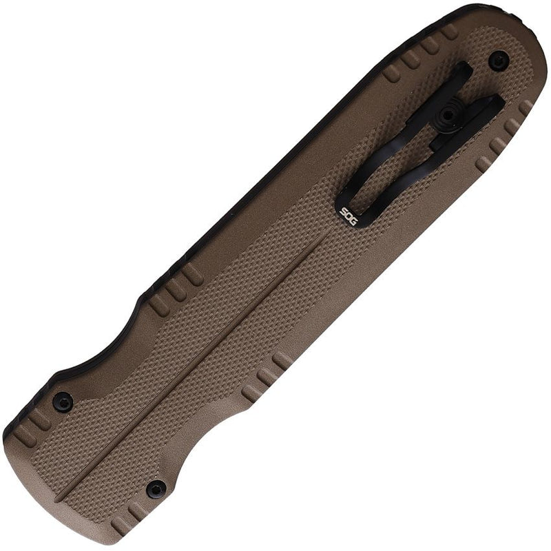 SOG Pentagon OTF FDE Folding Automatic Knife 3.75" CPM-S35VN Steel Dagger Blade Flat Dark Earth Aluminum Handle G15610257 -SOG - Survivor Hand Precision Knives & Outdoor Gear Store