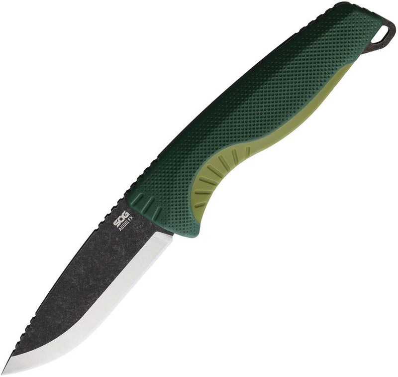 SOG Aegis Fx Fixed Knife 3.75" 4116 Steel Blade Forest GRN With Moss Green Rubber Overmold Handle G17410241 -SOG - Survivor Hand Precision Knives & Outdoor Gear Store