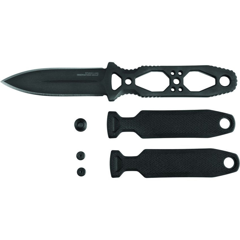 SOG Pentagon FX Covert Fixed Knife 3.5" Black TiNi Coated S35VN Steel Full Tang Blade Black G10 Handle G17610357 -SOG - Survivor Hand Precision Knives & Outdoor Gear Store