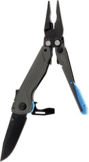 SOG Flash MT Linerlock Multi-Tool With Large Blade And Silver/Cyan Aluminum Handles G29550241 -SOG - Survivor Hand Precision Knives & Outdoor Gear Store