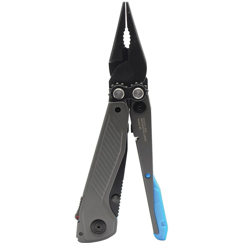 SOG Flash MT Linerlock Multi-Tool With Large Blade And Silver/Cyan Aluminum Handles G29550241 -SOG - Survivor Hand Precision Knives & Outdoor Gear Store