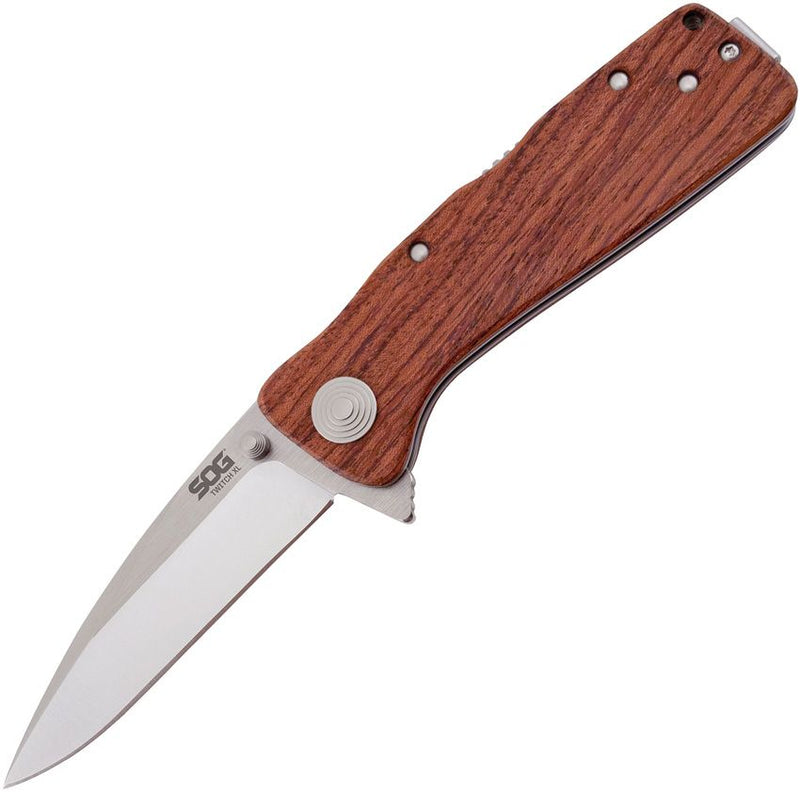 SOG Twitch XL Lockback A/O Folding Knife 3.25" AUS-8 Steel Drop Point Blade Rosewood Handle GTWI24CP -SOG - Survivor Hand Precision Knives & Outdoor Gear Store