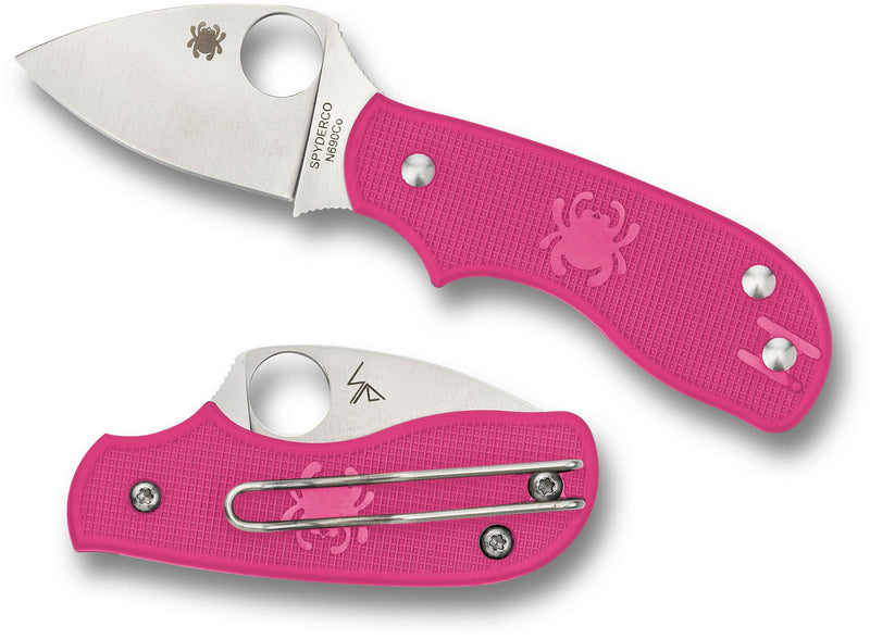 Spyderco Squeak Knife 2" Non Locking Steel Leaf Shaped Blade Pink FRN Handle 154PPN -Spyderco - Survivor Hand Precision Knives & Outdoor Gear Store
