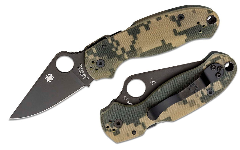 Spyderco Paramilitary 3 Folding Knife CPM S30V Blade Black Coated Camo G10 Handle C223GPCMOBK -Spyderco - Survivor Hand Precision Knives & Outdoor Gear Store