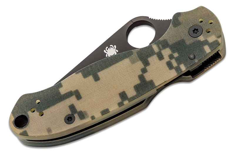 Spyderco Paramilitary 3 Folding Knife CPM S30V Blade Black Coated Camo G10 Handle C223GPCMOBK -Spyderco - Survivor Hand Precision Knives & Outdoor Gear Store