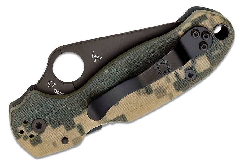 Spyderco Paramilitary 3 Folding Knife CPM S30V Blade Black Coated Camo G10 Handle C223GPCMOBK -Spyderco - Survivor Hand Precision Knives & Outdoor Gear Store