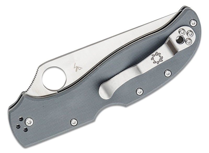 Spyderco Strech 2 Xl Folding Knife 3.99" CPM-CruWear Tool Steel Blade Gray G10 Handle 258GPGYCW -Spyderco - Survivor Hand Precision Knives & Outdoor Gear Store