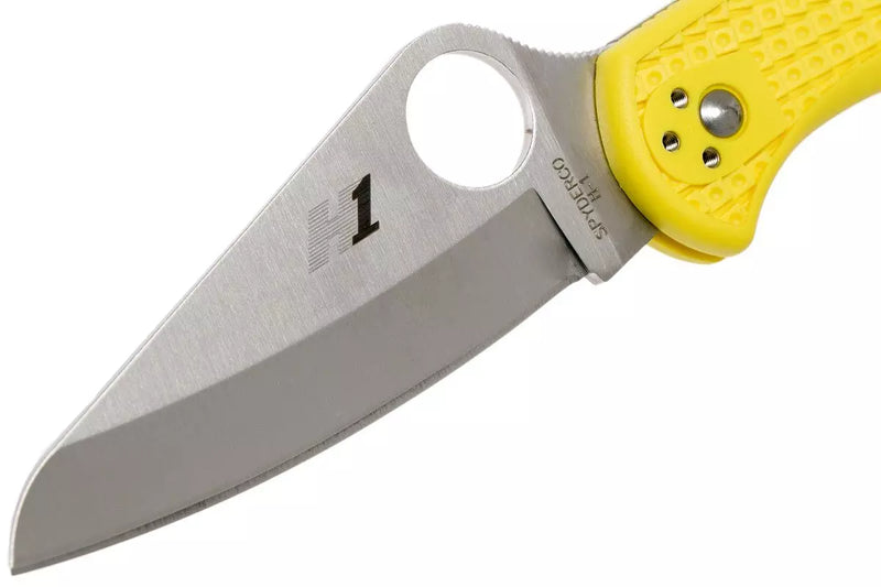 Spyderco Salt 2 Lockback Folding Knife 3" H1 Steel Blade Yellow FRN Handle 88PWCYL2 -Spyderco - Survivor Hand Precision Knives & Outdoor Gear Store