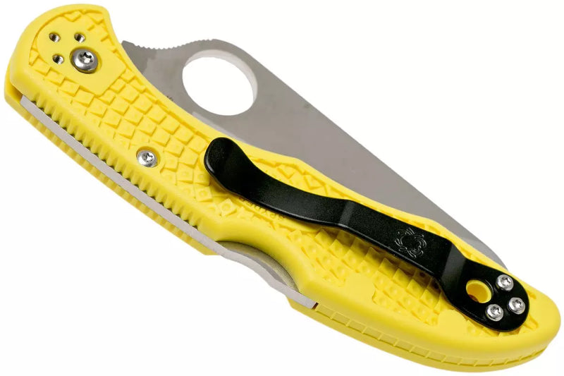 Spyderco Salt 2 Lockback Folding Knife 3" H1 Steel Blade Yellow FRN Handle 88PWCYL2 -Spyderco - Survivor Hand Precision Knives & Outdoor Gear Store