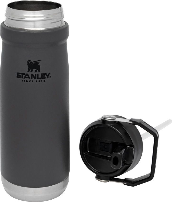 Stanley The IceFlow Flip Straw Bottle 22 Oz Capacity Leak Proof Charcoal Color And 2.25 Stainless Construction A9992002 -Stanley - Survivor Hand Precision Knives & Outdoor Gear Store