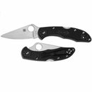 Spyderco Delica Lockback Flat Ground Folding Knife 3" VG-10 Steel Blade Black Textured FRN Handle 11FPBK -Spyderco - Survivor Hand Precision Knives & Outdoor Gear Store