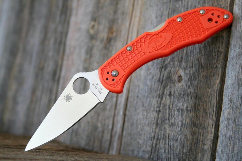 Spyderco Delica 4 Lightweight Pocket Knife 3" VG-10 Steel Blade FRN Handle C11FPOR -Spyderco - Survivor Hand Precision Knives & Outdoor Gear Store