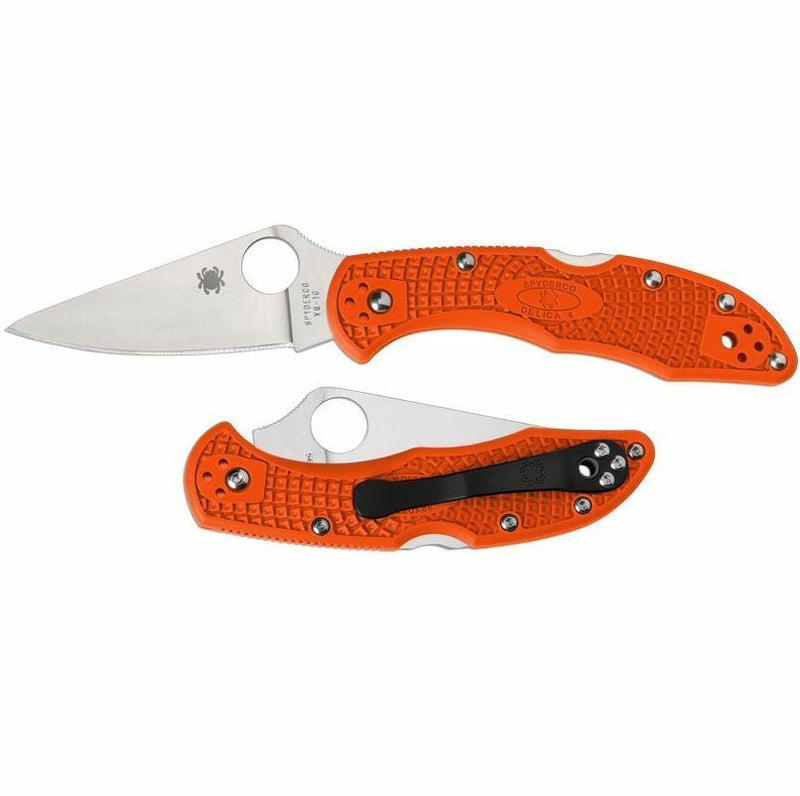 Spyderco Delica 4 Lightweight Pocket Knife 3" VG-10 Steel Blade FRN Handle C11FPOR -Spyderco - Survivor Hand Precision Knives & Outdoor Gear Store