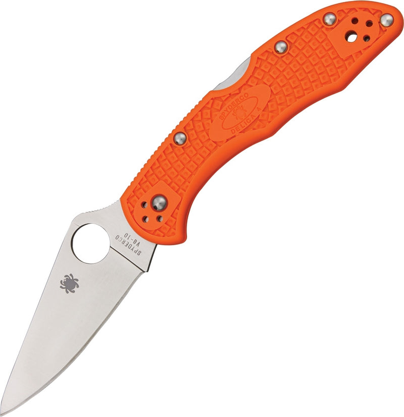 Spyderco Delica 4 Lightweight Pocket Knife 3" VG-10 Steel Blade FRN Handle C11FPOR -Spyderco - Survivor Hand Precision Knives & Outdoor Gear Store