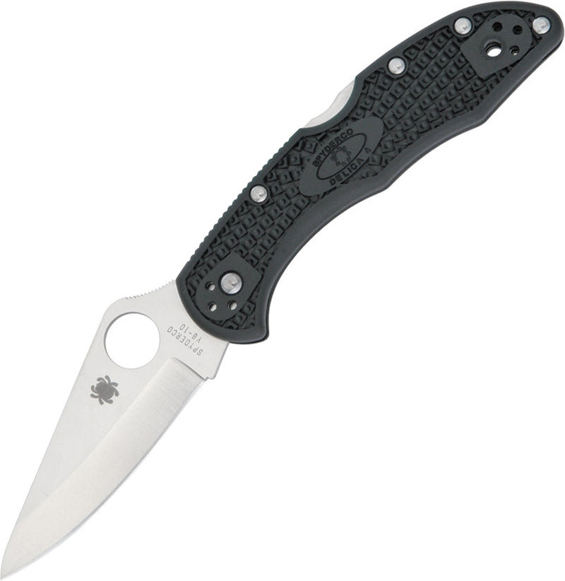 Spyderco Delica 4 Lockback Folding Knife 3" VG-10 Steel Blade Black FRN Handle C11PBK -Spyderco - Survivor Hand Precision Knives & Outdoor Gear Store