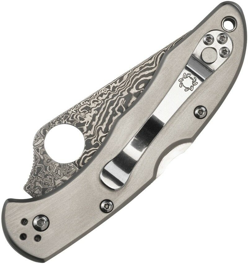 Spyderco Delica 4 Lockback Folding Knife 3" Damascus Steel Blade Titanium Handle C11TIPD -Spyderco - Survivor Hand Precision Knives & Outdoor Gear Store