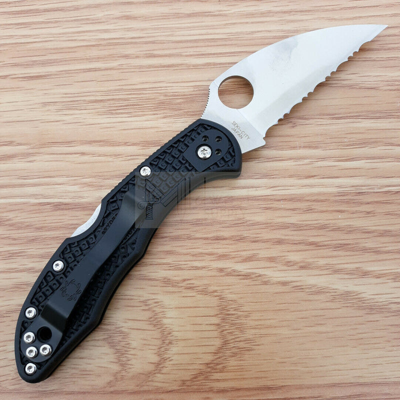 Spyderco Delica 4 Folding Knife 3" Serrated VG-10 Steel Wharncliffe Blade FRN Handle C11FSWCBK -Spyderco - Survivor Hand Precision Knives & Outdoor Gear Store