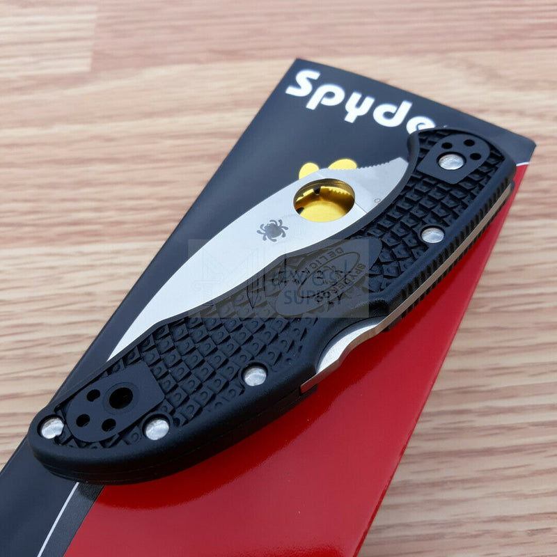 Spyderco Delica 4 Folding Knife 3" Serrated VG-10 Steel Wharncliffe Blade FRN Handle C11FSWCBK -Spyderco - Survivor Hand Precision Knives & Outdoor Gear Store