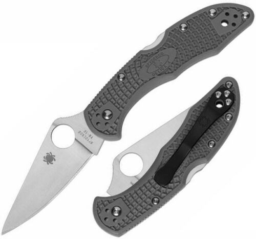 Spyderco Delica Lockback Folding Knife 3" VG-10 Steel Blade Gray FRN Handle C11FPGY -Spyderco - Survivor Hand Precision Knives & Outdoor Gear Store