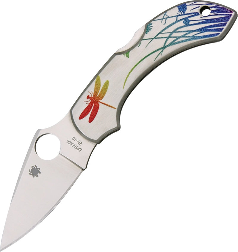 Spyderco Dragonfly SS Tattoo Folding Knife 2.3" VG10 Color Dragonfly Etch Handle C28PT -Spyderco - Survivor Hand Precision Knives & Outdoor Gear Store