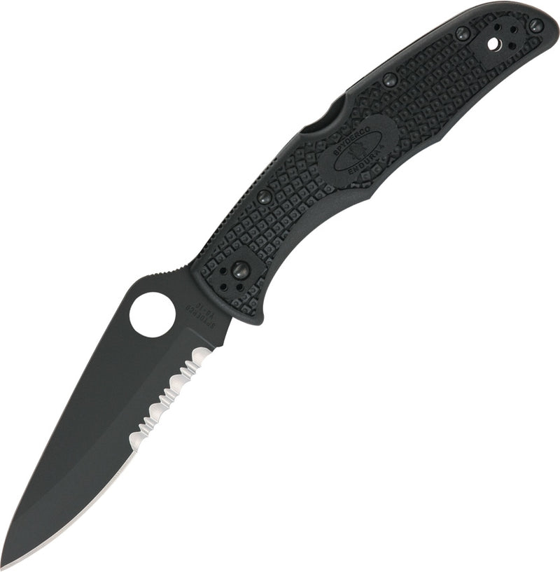 Spyderco Endura 4 Lockback Folding Knife 3.75" VG-10 Steel Blade Black Textured FRN Handle 10PSBBK -Spyderco - Survivor Hand Precision Knives & Outdoor Gear Store