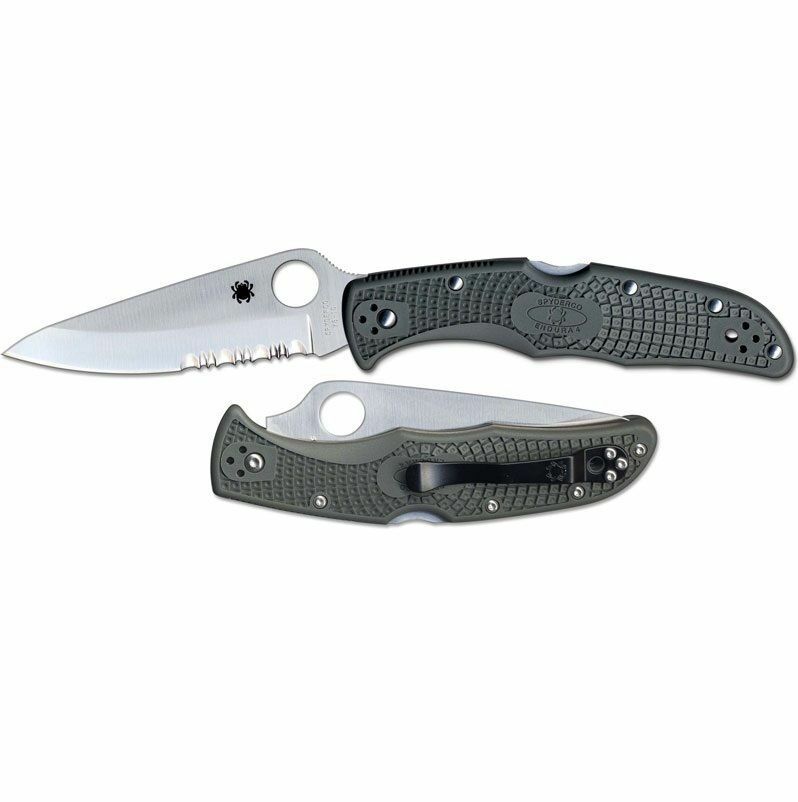 Spyderco Endura 4 Lockback Folding Knife 3.75" VG-10 Steel Blade Green Textured FRN Handle 10PSFG -Spyderco - Survivor Hand Precision Knives & Outdoor Gear Store