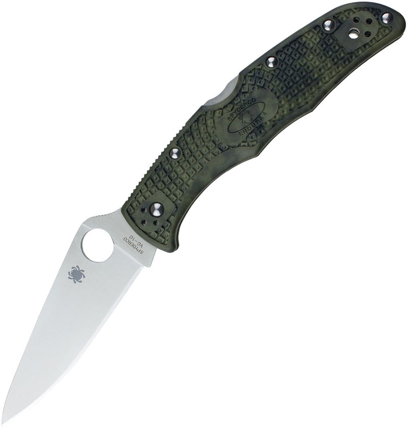 Spyderco Endura 4 Lockback Folding Knife 3.75" VG-10 Steel Blade Zome Green Textured FRN Handle 10ZFPGR -Spyderco - Survivor Hand Precision Knives & Outdoor Gear Store