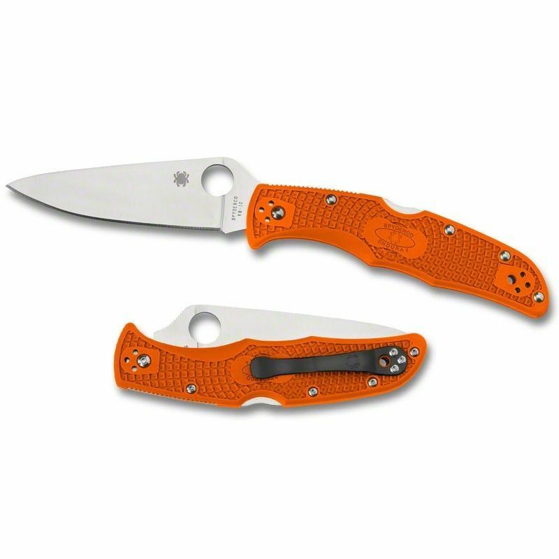 Spyderco Endura 4 Lockback Folding Knife 3.75" VG-10 Steel Blade Orange Textured FRN Handle 10FPOR -Spyderco - Survivor Hand Precision Knives & Outdoor Gear Store