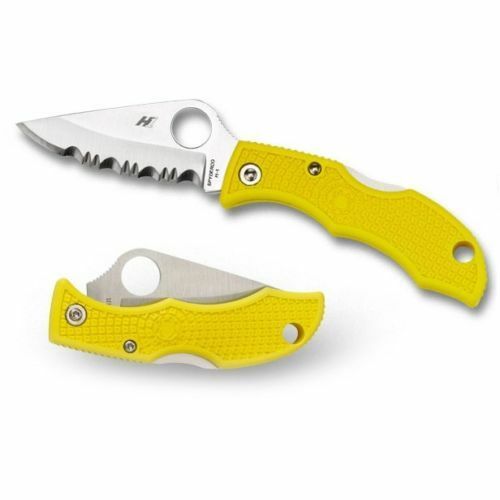 Spyderco Ladybug 3 Salt Knife 1.93" Serrated H1 Steel Blade Yellow FRN Handle LYLS3 -Spyderco - Survivor Hand Precision Knives & Outdoor Gear Store