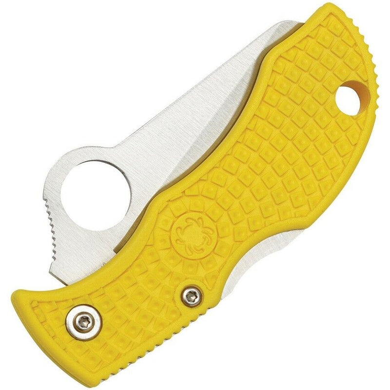 Spyderco Manbug Lockback Salt Folding Knife 1.88" H1 Steel Serrated Blade Yellow Textured FRN Handle MYLS -Spyderco - Survivor Hand Precision Knives & Outdoor Gear Store