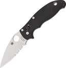 Spyderco Manix2 Folding Knife 3.37" Part Serrated CPMS30V Steel Blade Black G10 Handle 101GPS2 -Spyderco - Survivor Hand Precision Knives & Outdoor Gear Store