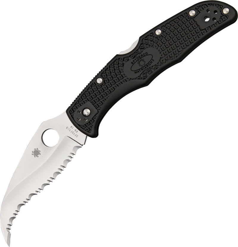 Spyderco Matriarch 2 Knife 3.5" VG-10 Stainless Serrated Blade FRN Handle C12SBK2 -Spyderco - Survivor Hand Precision Knives & Outdoor Gear Store