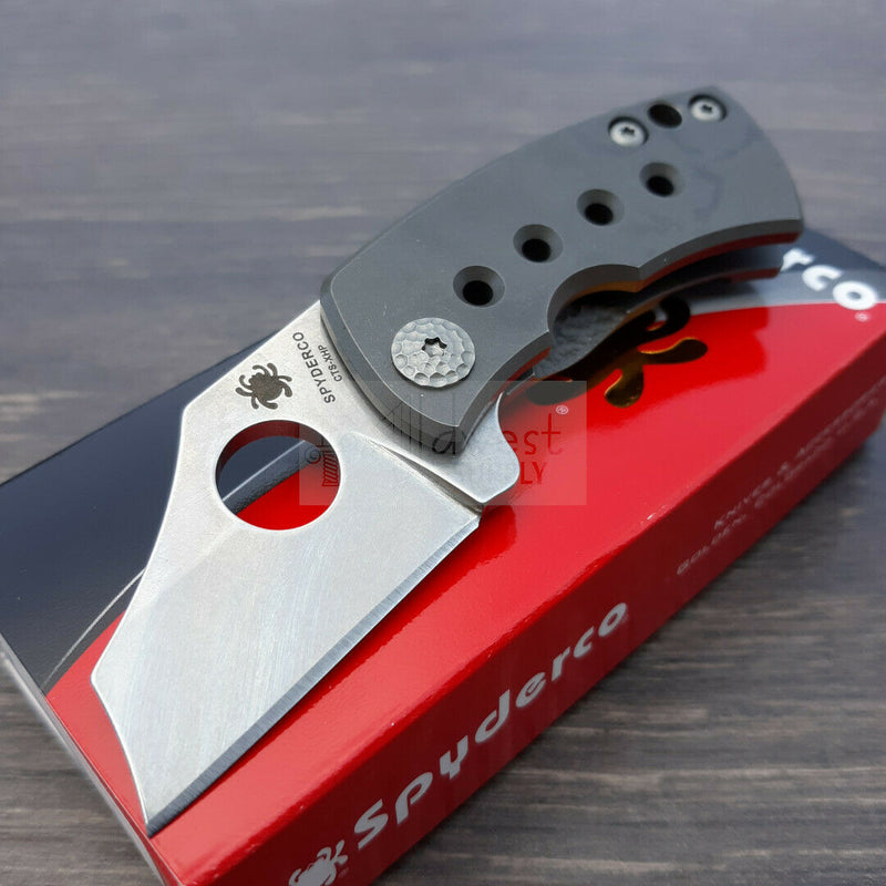 Spyderco McBee Folding Knife 1.5" CTS-XHP Steel Blade Matte Titanium Handle C236TIP -Spyderco - Survivor Hand Precision Knives & Outdoor Gear Store