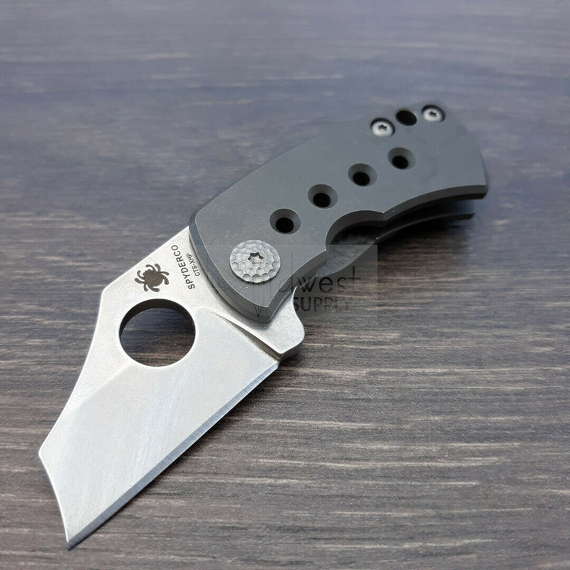 Spyderco McBee Folding Knife 1.5" CTS-XHP Steel Blade Matte Titanium Handle C236TIP -Spyderco - Survivor Hand Precision Knives & Outdoor Gear Store