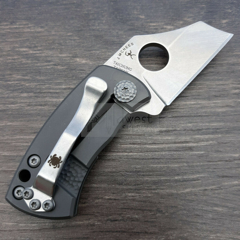 Spyderco McBee Folding Knife 1.5" CTS-XHP Steel Blade Matte Titanium Handle C236TIP -Spyderco - Survivor Hand Precision Knives & Outdoor Gear Store