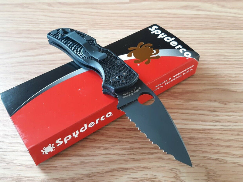 Spyderco Native 5 Pocket Knife 2.95" Serrated Black S35VN Steel Blade FRN Handle 41SBBK5 -Spyderco - Survivor Hand Precision Knives & Outdoor Gear Store