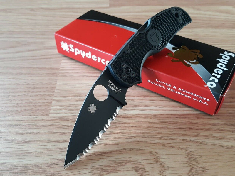 Spyderco Native 5 Pocket Knife 2.95" Serrated Black S35VN Steel Blade FRN Handle 41SBBK5 -Spyderco - Survivor Hand Precision Knives & Outdoor Gear Store