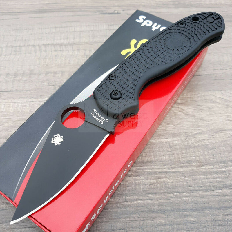 Spyderco Para 3 Folding Knife 3" Black Finish CTS-BD1 Steel Blade Black FRN Handle C223PBBK -Spyderco - Survivor Hand Precision Knives & Outdoor Gear Store