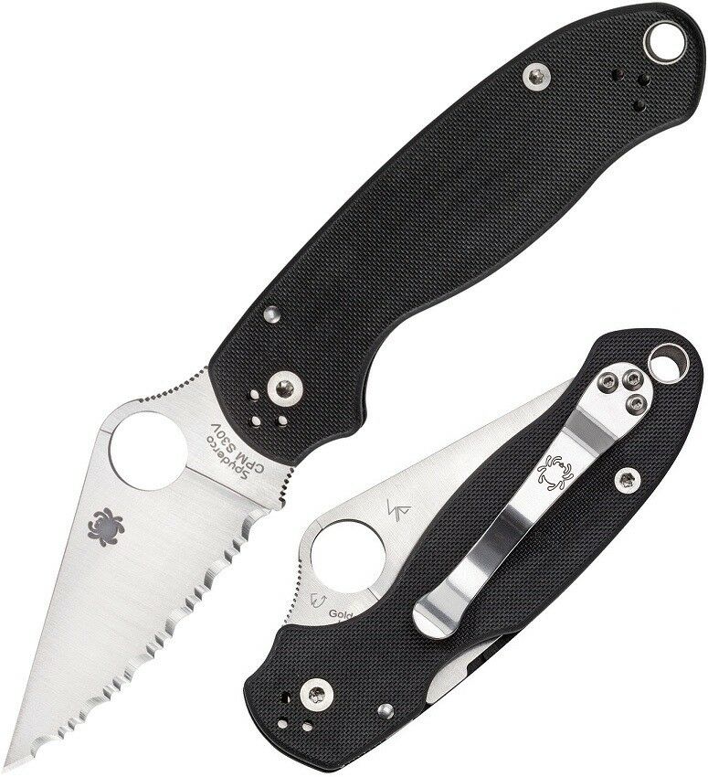 Spyderco Para 3 Folding Pocket Knife 3" CPM S30V Steel Blade Black G10 Handle C223GS -Spyderco - Survivor Hand Precision Knives & Outdoor Gear Store