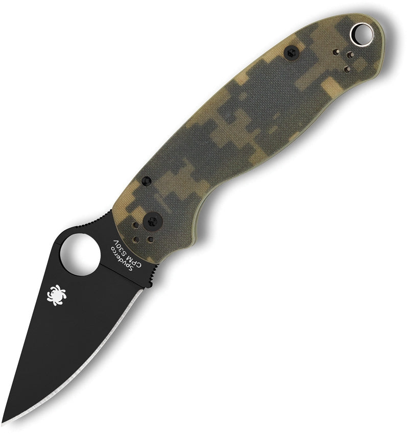 Spyderco Paramilitary 3 Folding Knife CPM S30V Blade Black Coated Camo G10 Handle C223GPCMOBK -Spyderco - Survivor Hand Precision Knives & Outdoor Gear Store