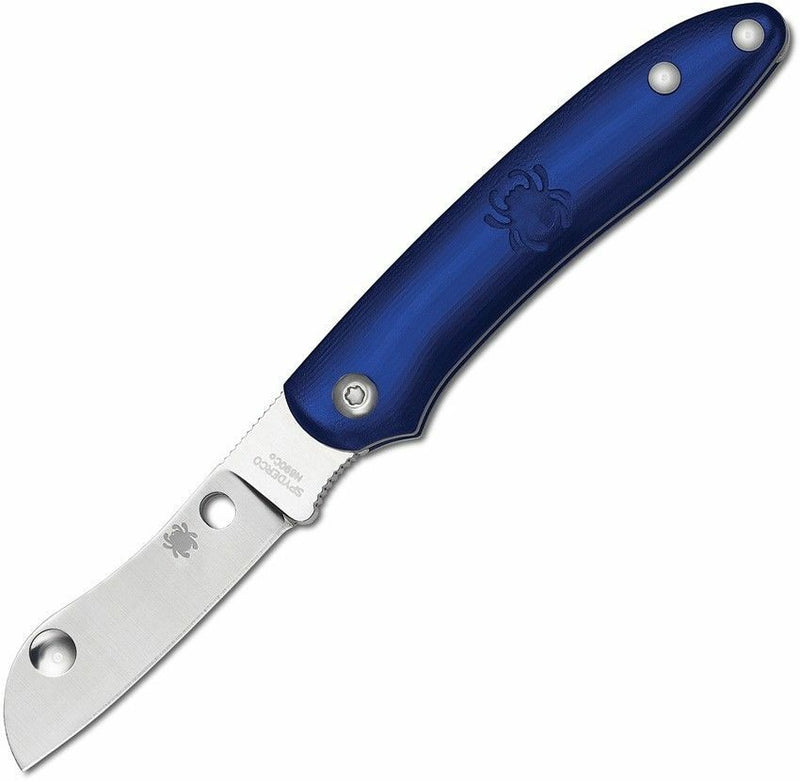 Spyderco Roadie Knife 2.09" N690Co Non Locking Sheepfoot Blade Blue FRN Handle C189PBL -Spyderco - Survivor Hand Precision Knives & Outdoor Gear Store